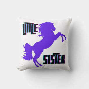 Kleine zuster Paarse Pony Kussen