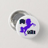 Kleine zuster Paarse Pony Ronde Button 3,2 Cm (Voorkant /achterkant)