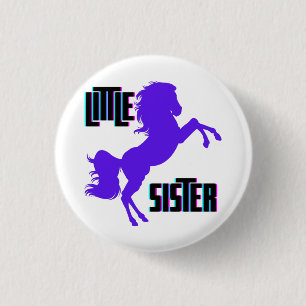 Kleine zuster Paarse Pony Ronde Button 3,2 Cm
