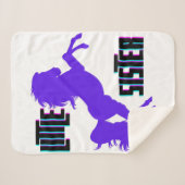 Kleine zuster Paarse Pony Sherpa Deken (Voorkant (horizontaal))