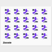 Kleine zuster Paarse Pony Vierkante Sticker (Vel)