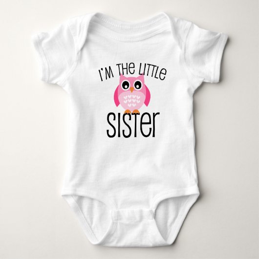 Kleine zuster Roze Owl Romper (Voorkant)
