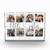 Kleine zuster Script Gift for Sister Photo Collage Fotoblokken (Voorkant)