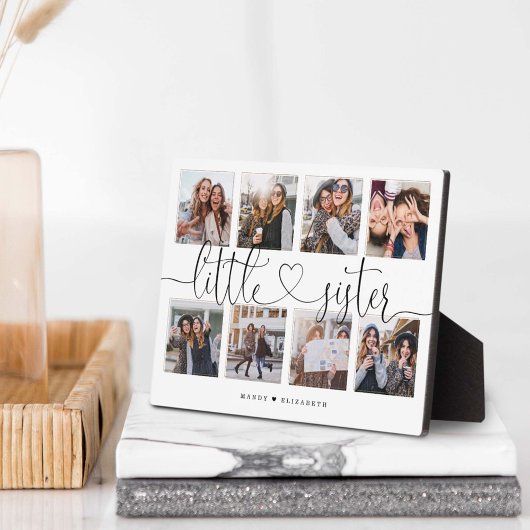 Kleine zuster Script Gift for Sister Photo Collage Fotoplaat