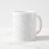 Kleine zwart-wit, grijs- en crèmekleurige Stippen Extra Grote Beker (Voorkant rechts)