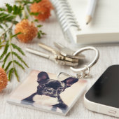 Kleine zwart-witpop sleutelhanger (Voorkant Rechts)