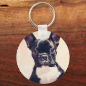 Kleine zwart-witpop sleutelhanger (Voorkant)