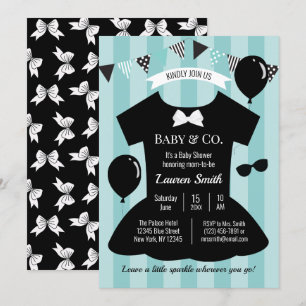 Kleine zwarte dress-Baby shower Kaart