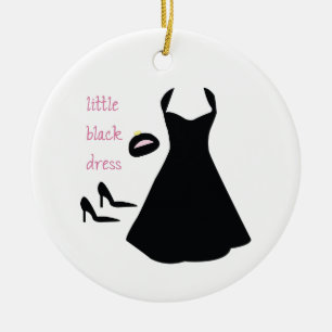 Kleine zwarte dress keramisch ornament