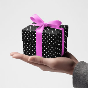 Kleine Zwarte en Witte Stippen Cadeaupapier