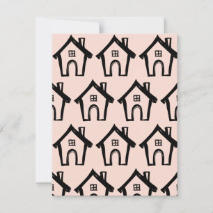 Kleine Zwarte Huizen, We Have Moved Blush Kaarten