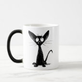 Kleine zwarte kat magische mok (Links)