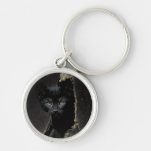 Kleine zwarte Kat Sleutelhanger