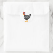 Kleine zwarte kip ronde sticker (Tas)