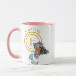 Kleine Zwarte Meermin Blauwe Schubben Monogram Naa Mok