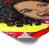 Kleine zwarte meid met Happy Curls Poster (Hoek)