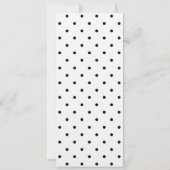 Kleine Zwarte Polka Dots / Rozen Uitnodiging (Achterkant)