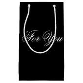 Kleine zwarte stijlvolle design geschenktas klein cadeauzakje (Voorkant)