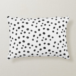 Kleine zwarte Waterverf Abstracte pooldots Accent Kussen