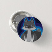 Kleine zwarte wolf knop ronde button 3,2 cm (Voorkant /achterkant)