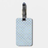 Kleine zwarte zeemannen blauw schaaltje Monogram m Bagagelabel (Achterkant verticaal)