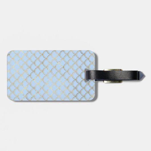 Kleine zwarte zeemannen blauw schaaltje Monogram m Bagagelabel (Achterkant horizontaal)