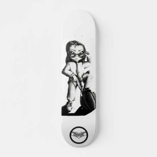 Kleine zwarte zwarte en witte kind skateboard (Voorkant)