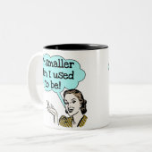 Kleiner dan ik was tweekleurige koffiemok (Voorkant links)