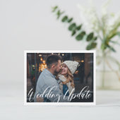 Kleinere bruiloft | Update bruiloft-aankondiging Aankondigingskaart (Staand voorkant)