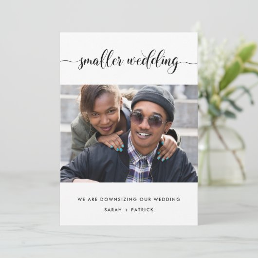 Kleinere bruiloftsfoto aankondiging (Staand voorkant)