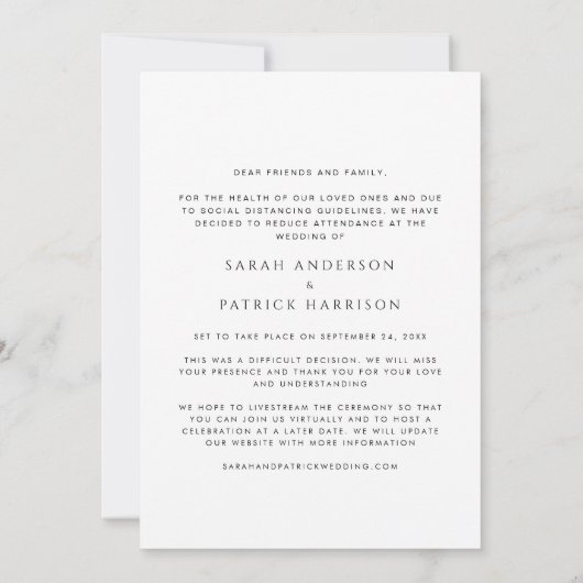 Kleinere bruiloftsfoto aankondiging (Achterkant)