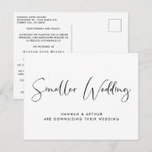 Kleinere, meer verfijnde trouwerij in bescheiden f aankondigingskaart (Voorkant / Achterkant)