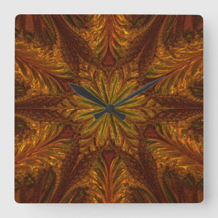 Kleinere metalen koper en messing glas vierkante klok