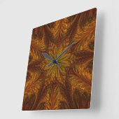 Kleinere metalen koper en messing glas vierkante klok (Hoek)