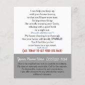 Kleinere ruimte, aangepaste bedrijfspromotie. flyer (Achterkant)