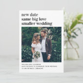 Kleinere Trouwdatum Dezelfde Liefde Verkleind Foto Aankondiging (Staand voorkant)