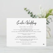 Kleinere trouwelegante minimale neermaatceremonie aankondiging (Staand voorkant)