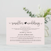 Kleinere Trouwplannen Gewijzigd Hart Roze Aankondiging (Staand voorkant)