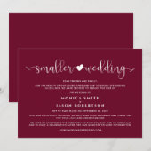 Kleinere update van het huwelijk Burgundy Aankondiging (Voorkant / Achterkant)