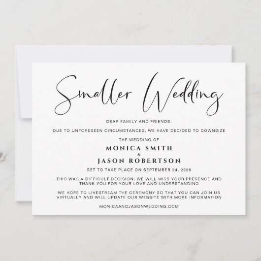 Kleinere verkleining van het huwelijk: verbouwing  aankondiging (Voorkant)