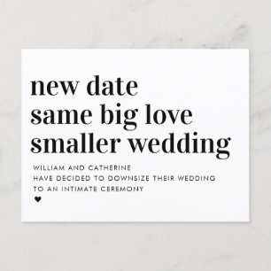 Kleinere Wedding Same Love Typografie Downsizing Aankondigingskaart
