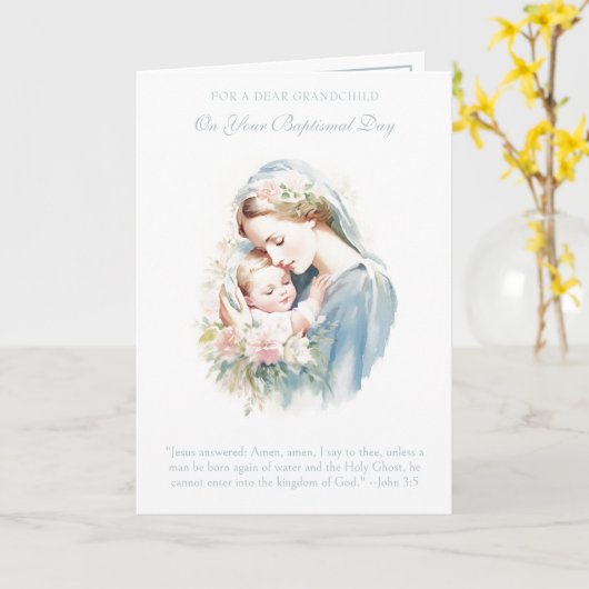 Kleinkind doop doop grootouder kaart (Gele Bloem)