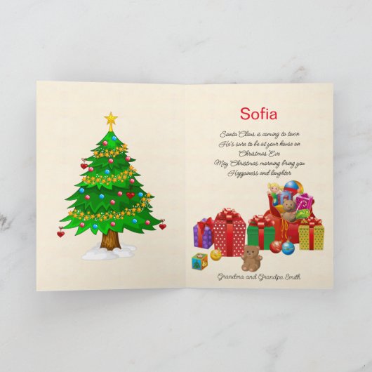 Kleinkind Naam Sinterklaas Kerstmis Personaliseren Feestdagen Kaart (Binnen)