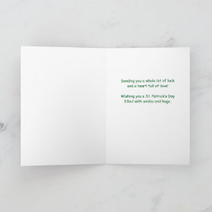 Kleinkind St. Patrick's Day Schattige Giraf Klaver Kaart