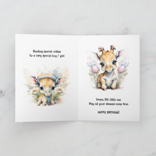 Kleinkind verjaardagsbericht giraffe safari oerwou kaart