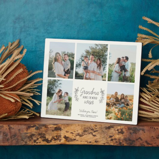 Kleinkinderen foto collage liefde je oma aandenken fotoplaat (Zijkant)