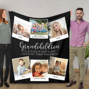 Kleinkinderen Gedicht 6 Fotocollage Zwart en Wit Fleece Deken