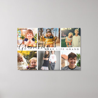 Kleinkinderen maken het leven Grand 6 foto cadeau Canvas Afdruk