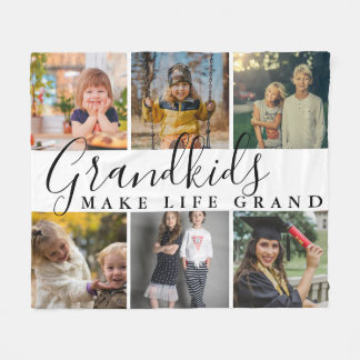 Kleinkinderen maken het leven Grand 6 foto cadeau Fleece Deken