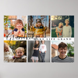 Kleinkinderen maken het leven Grand 6 foto cadeau Poster
